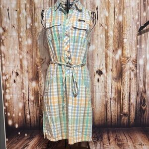 Columbia Multicolor Plaid Midi Dress